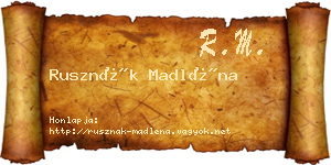 Rusznák Madléna névjegykártya